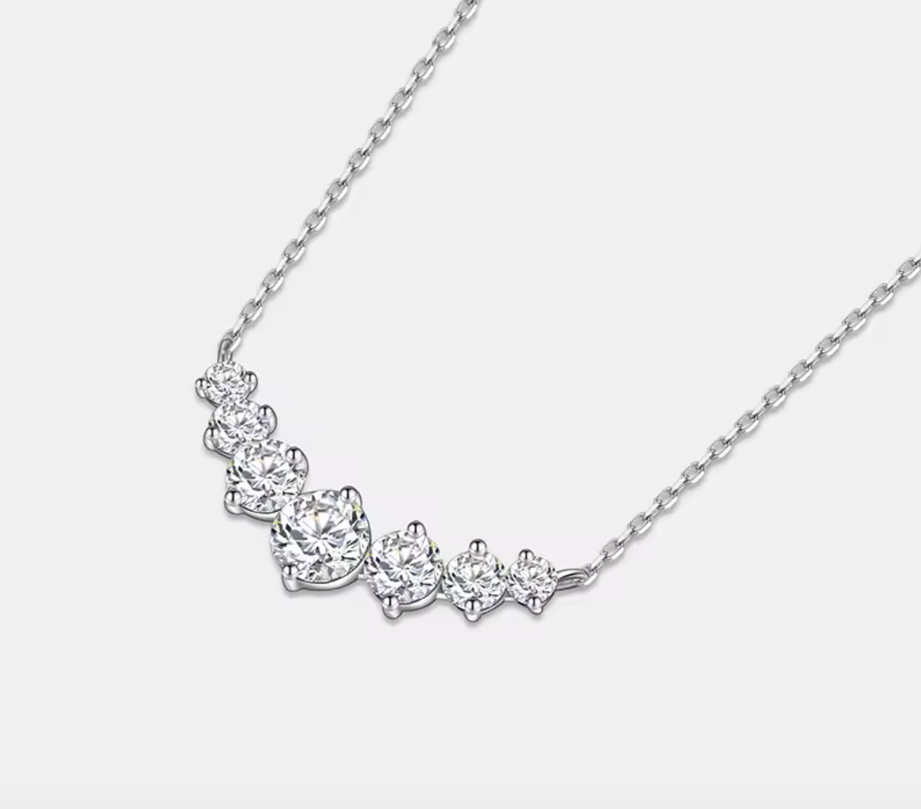 S925 Pure Silver Sparkling Diamond Pendant Necklace