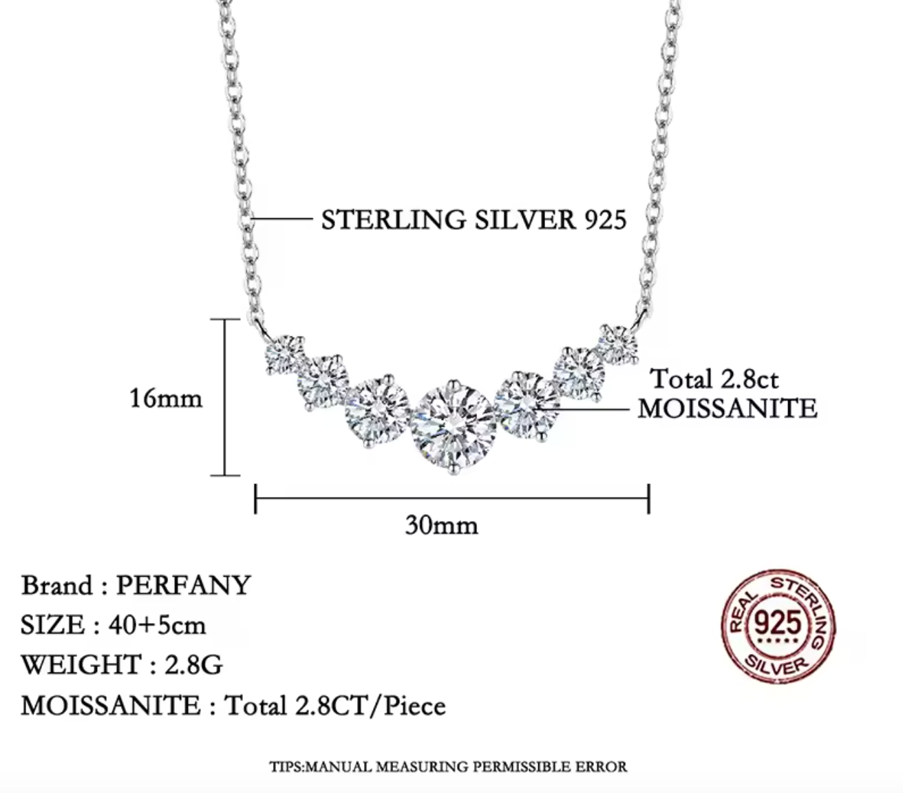 S925 Pure Silver Sparkling Diamond Pendant Necklace