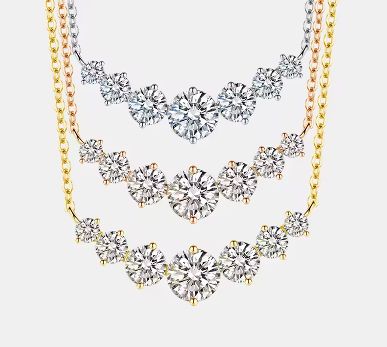 S925 Pure Silver Sparkling Diamond Pendant Necklace