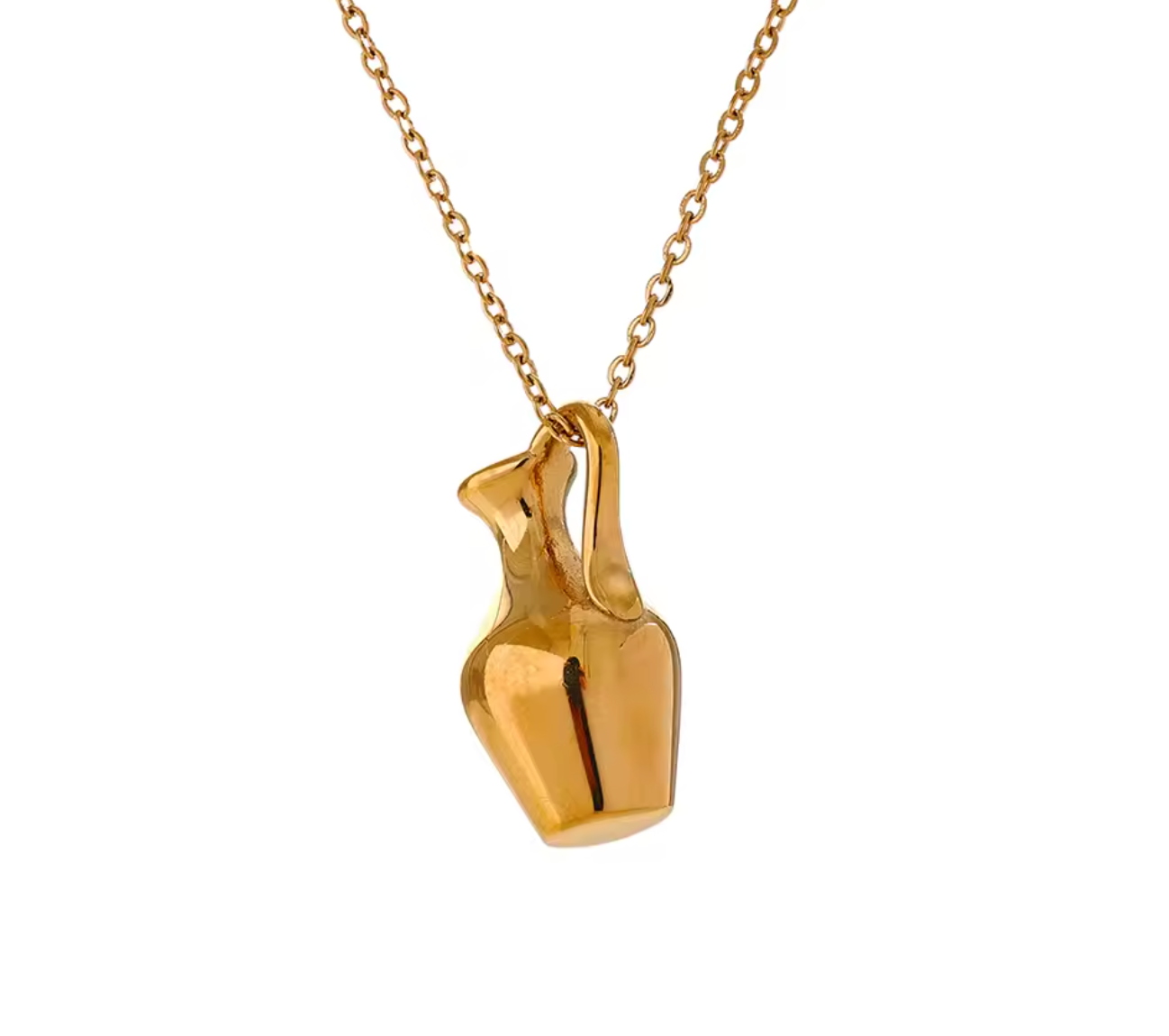 Personalized Solid Metal Vase Kettle Charm Necklace