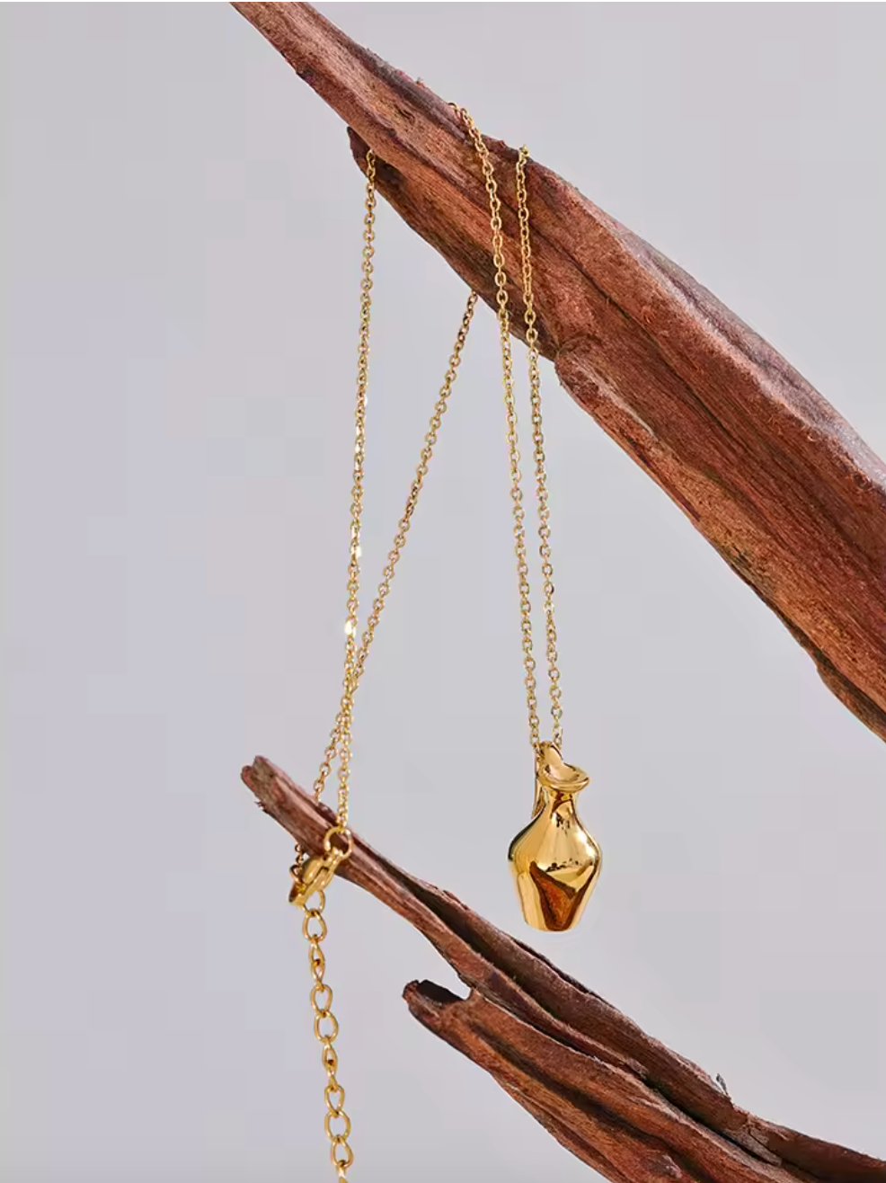 Personalized Solid Metal Vase Kettle Charm Necklace