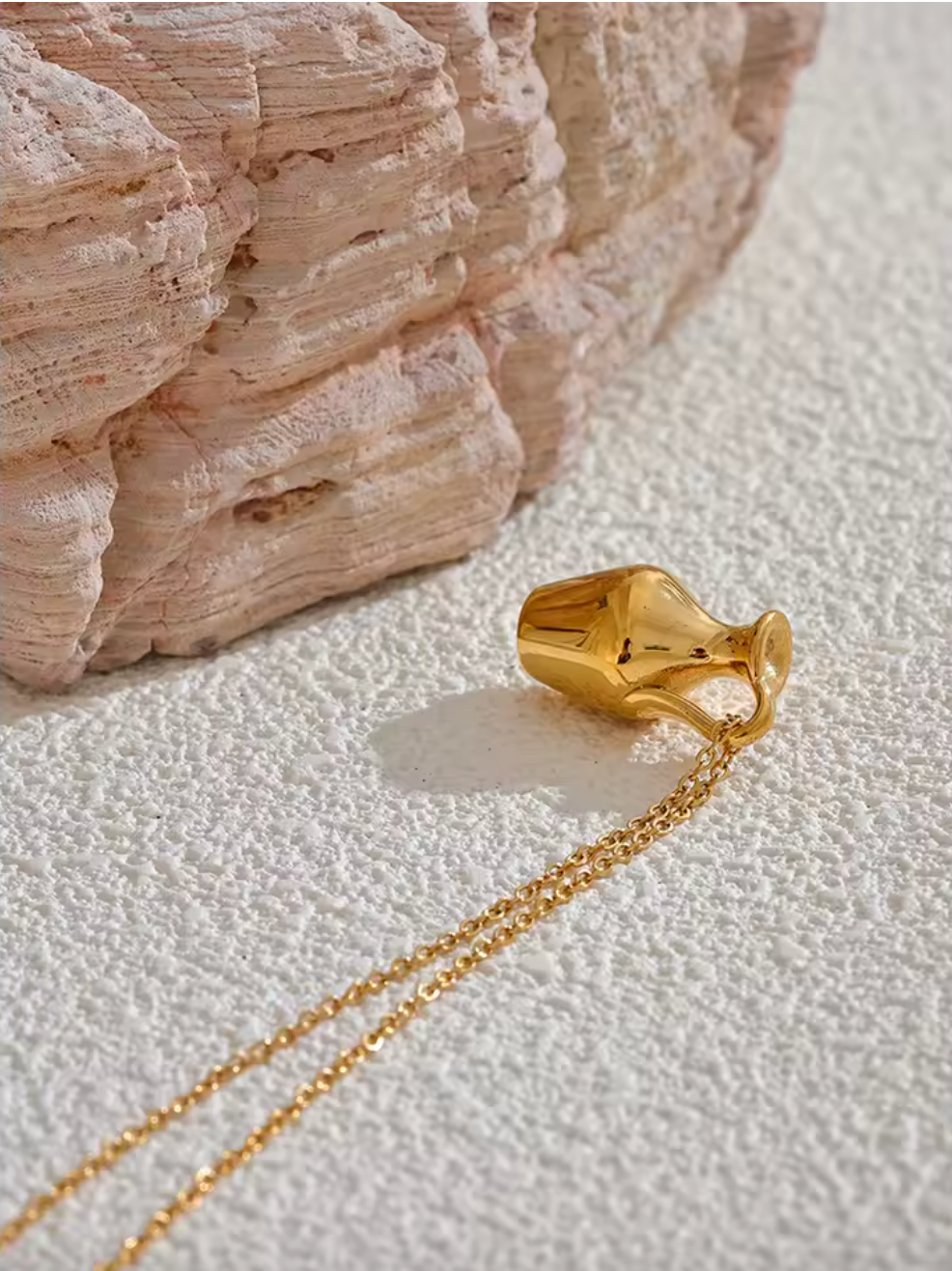 Personalized Solid Metal Vase Kettle Charm Necklace