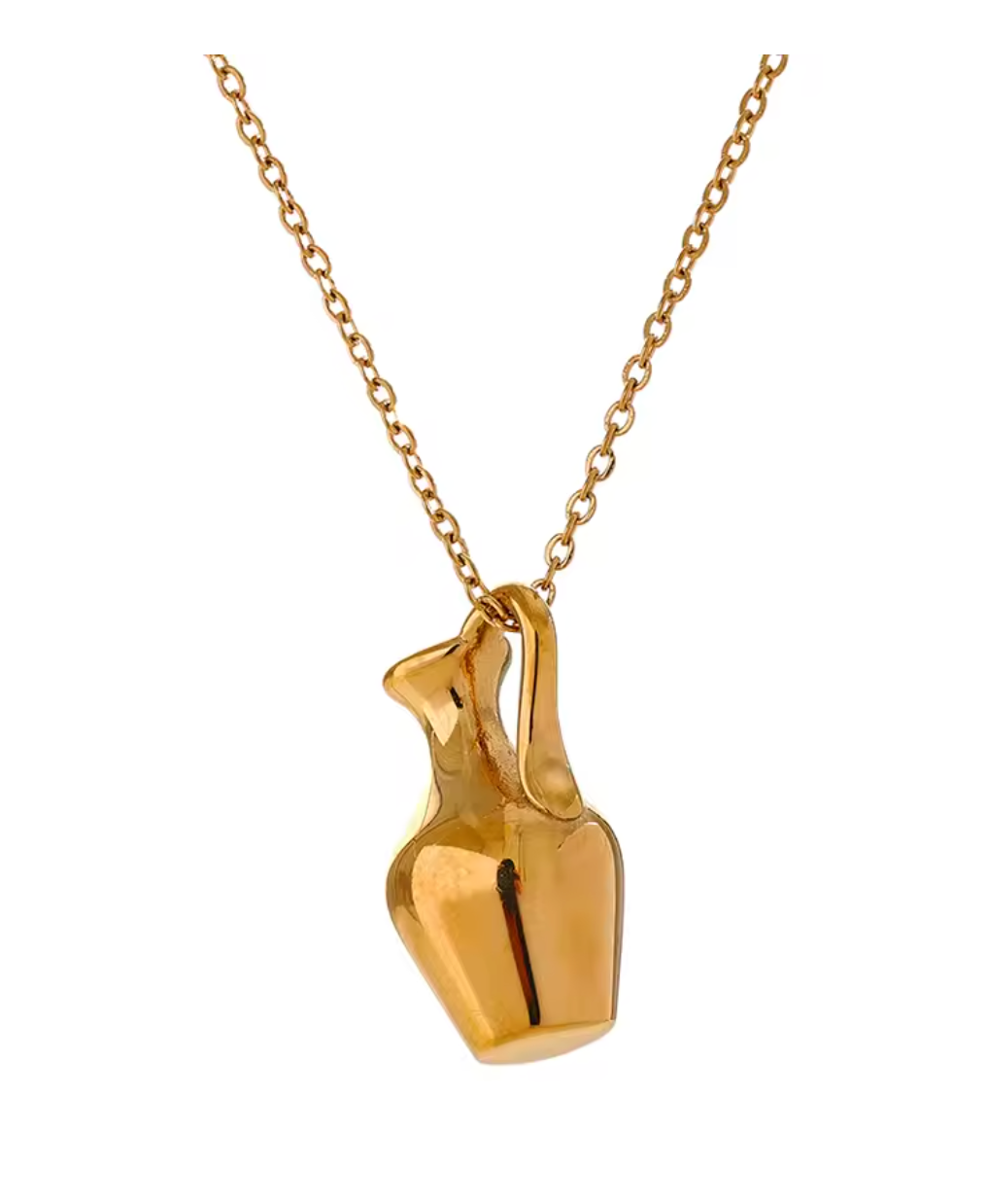 Personalized Solid Metal Vase Kettle Charm Necklace