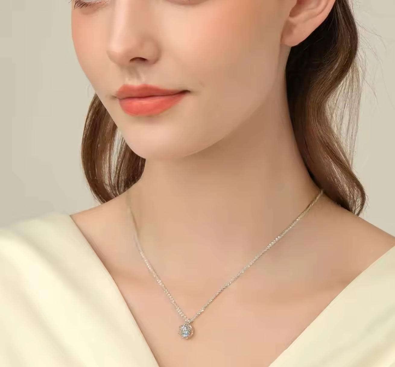 Real S925 Silver Diamond Pendant Jewelry for Women