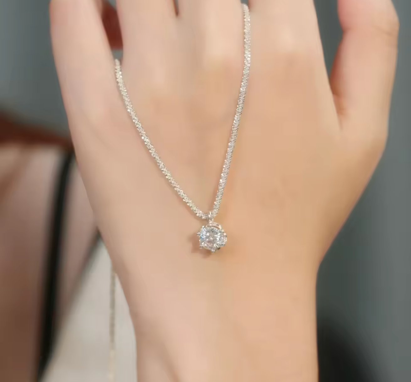 Real S925 Silver Diamond Pendant Jewelry for Women