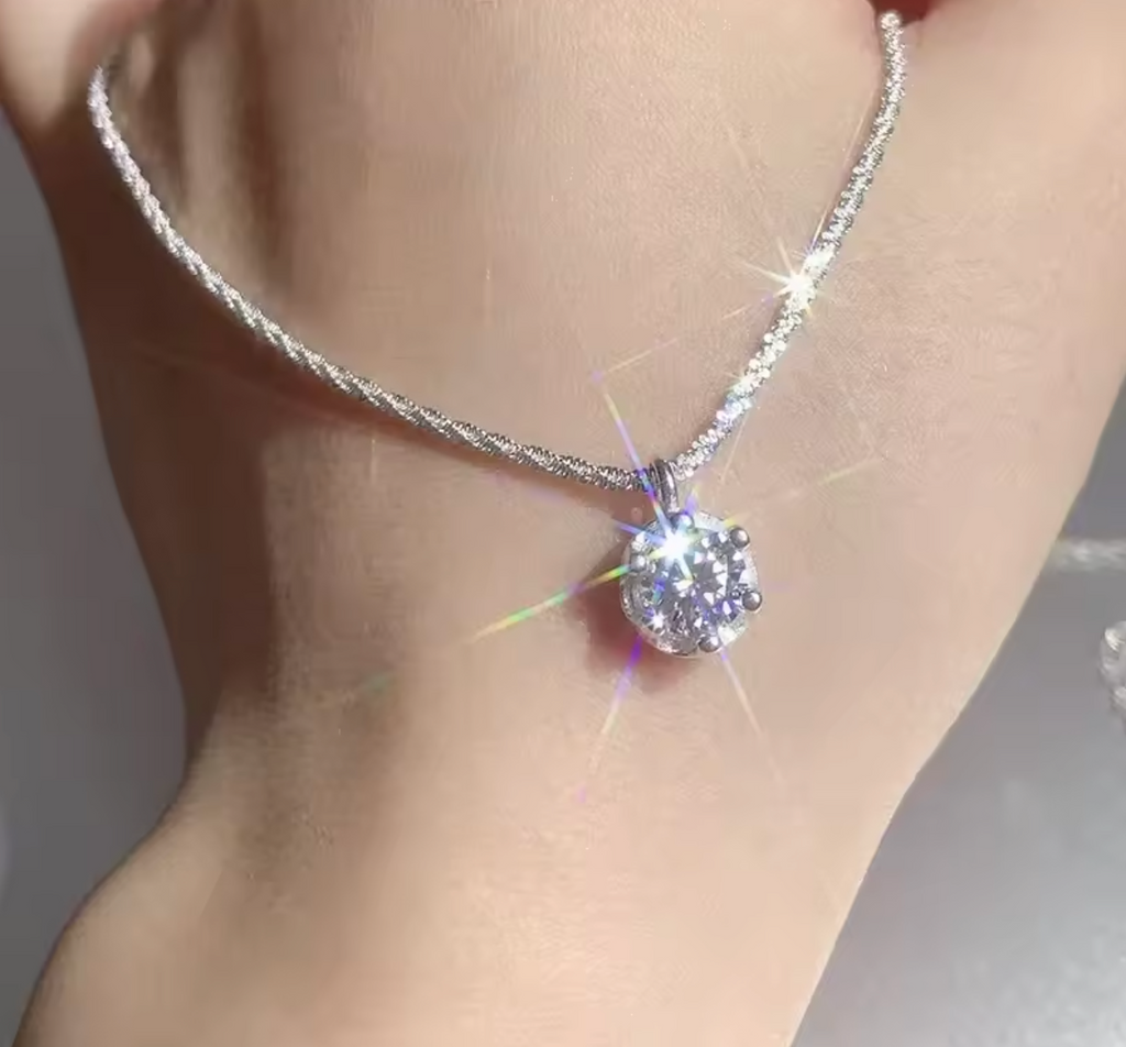 Real S925 Silver Diamond Pendant Jewelry for Women