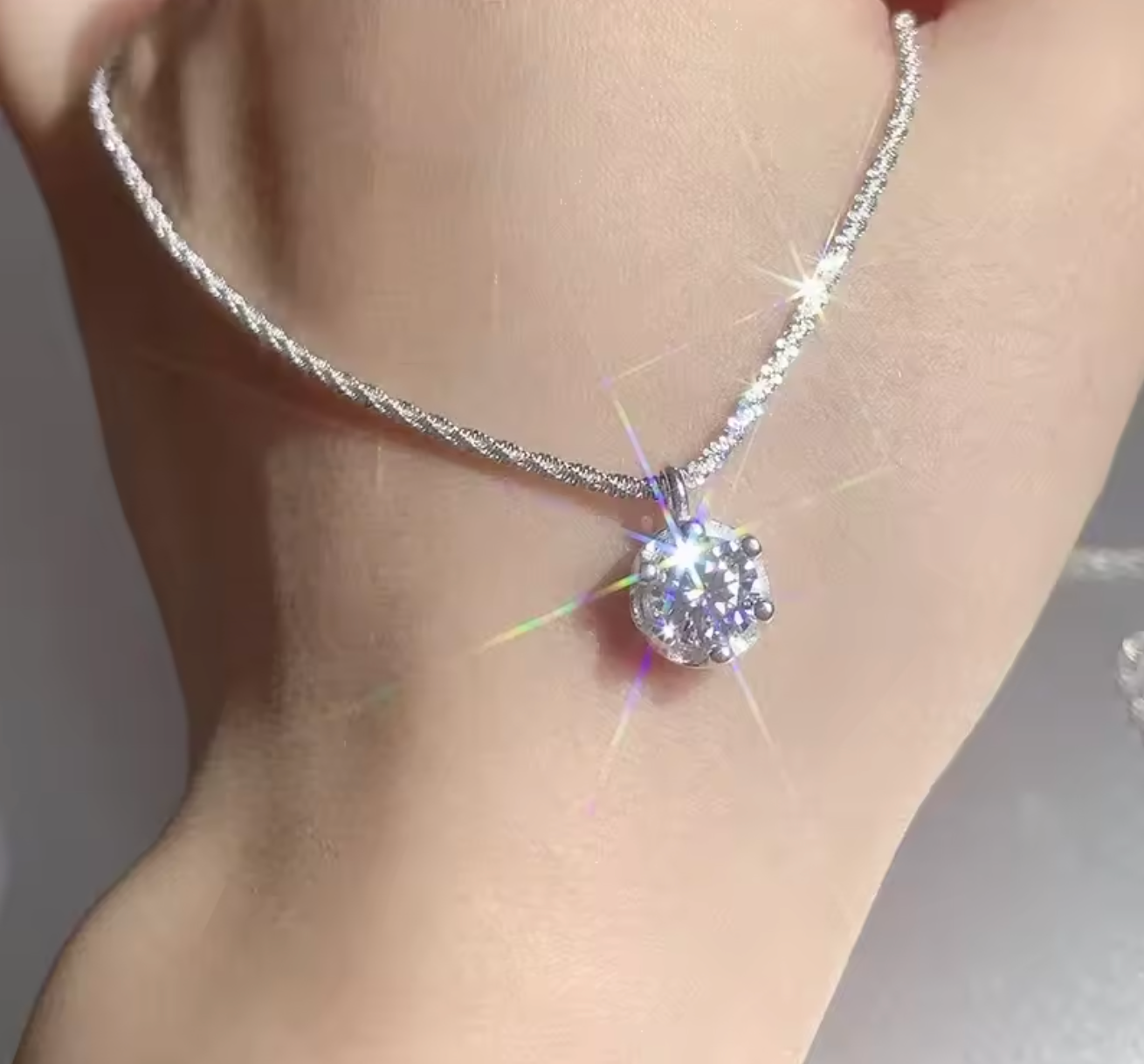 Real S925 Silver Diamond Pendant Jewelry for Women