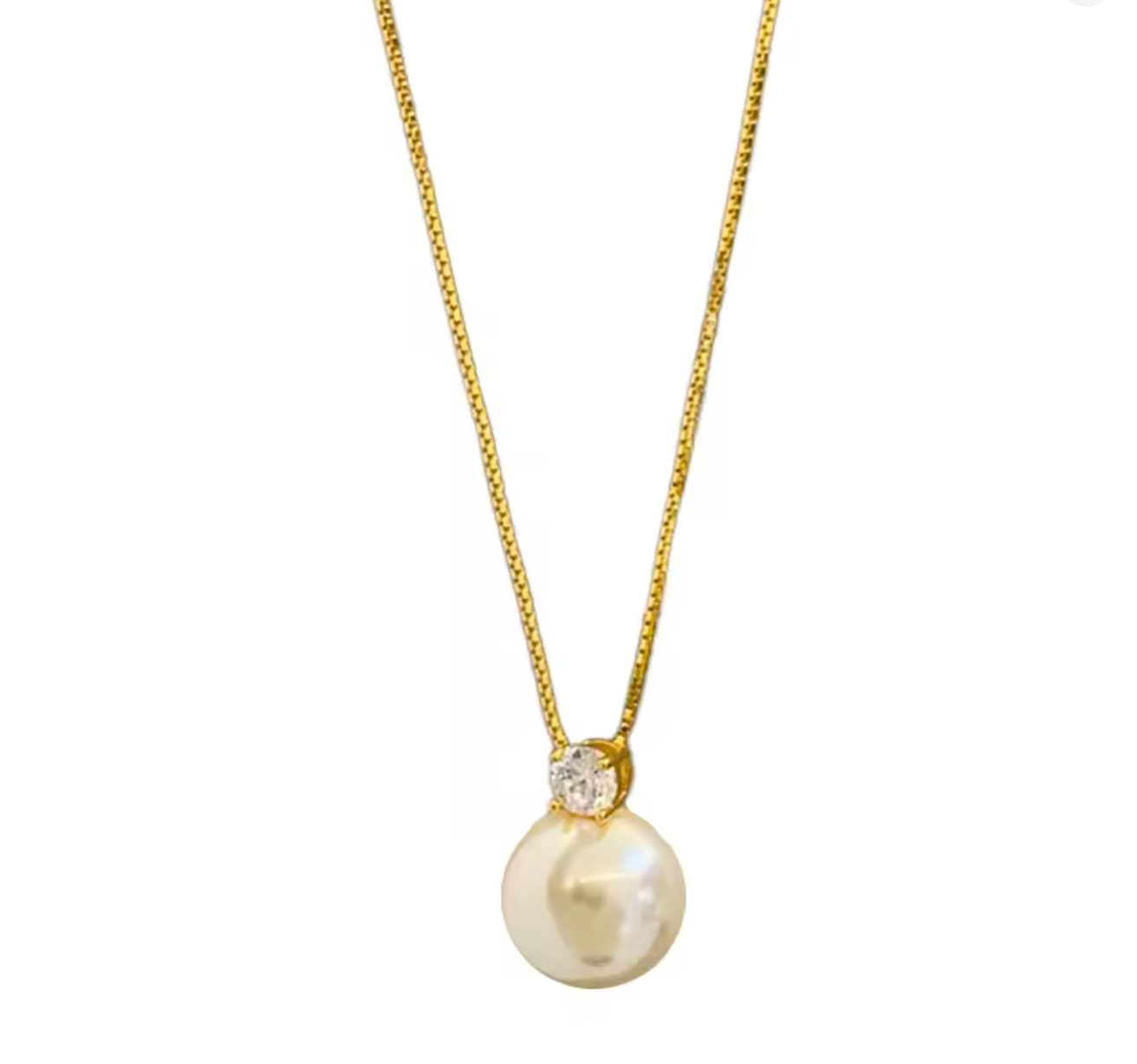Minimalist 18K Gold Plated Pearl Pendant Necklace