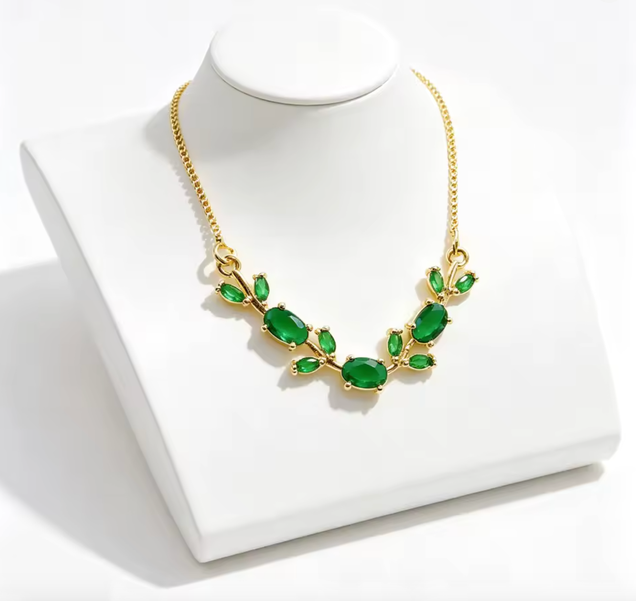 Leaf Vine Rhinestone Choker Necklace for Women