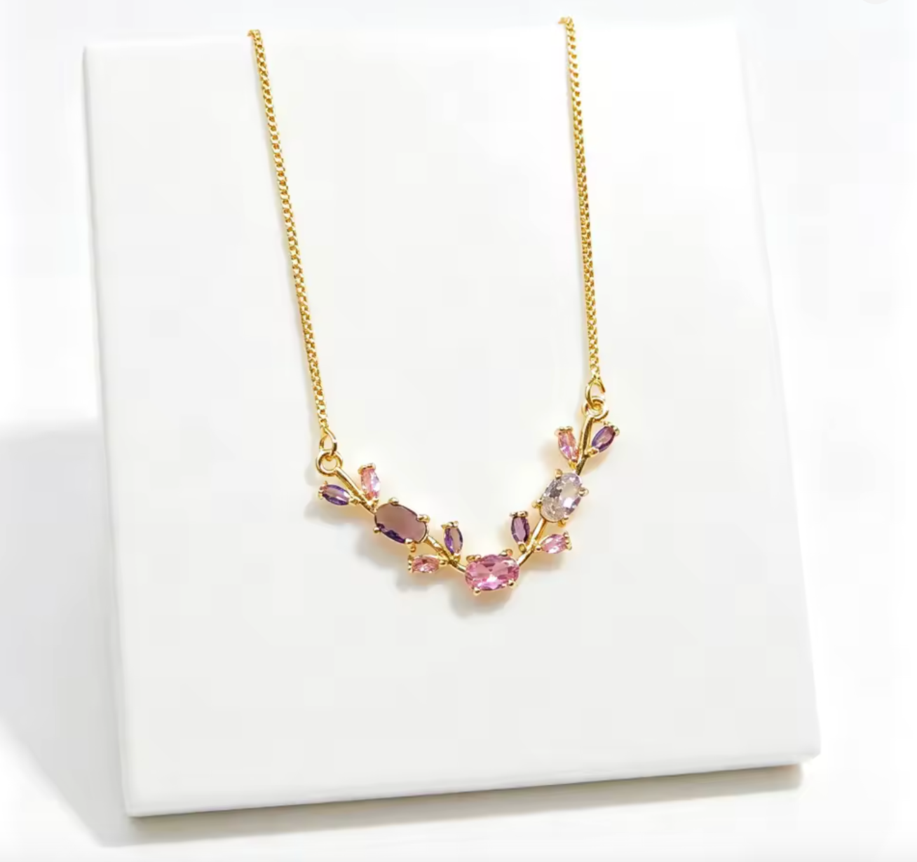 Leaf Vine Rhinestone Choker Necklace for Women