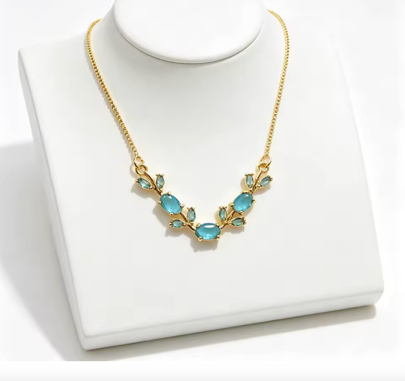 Leaf Vine Rhinestone Choker Necklace for Women