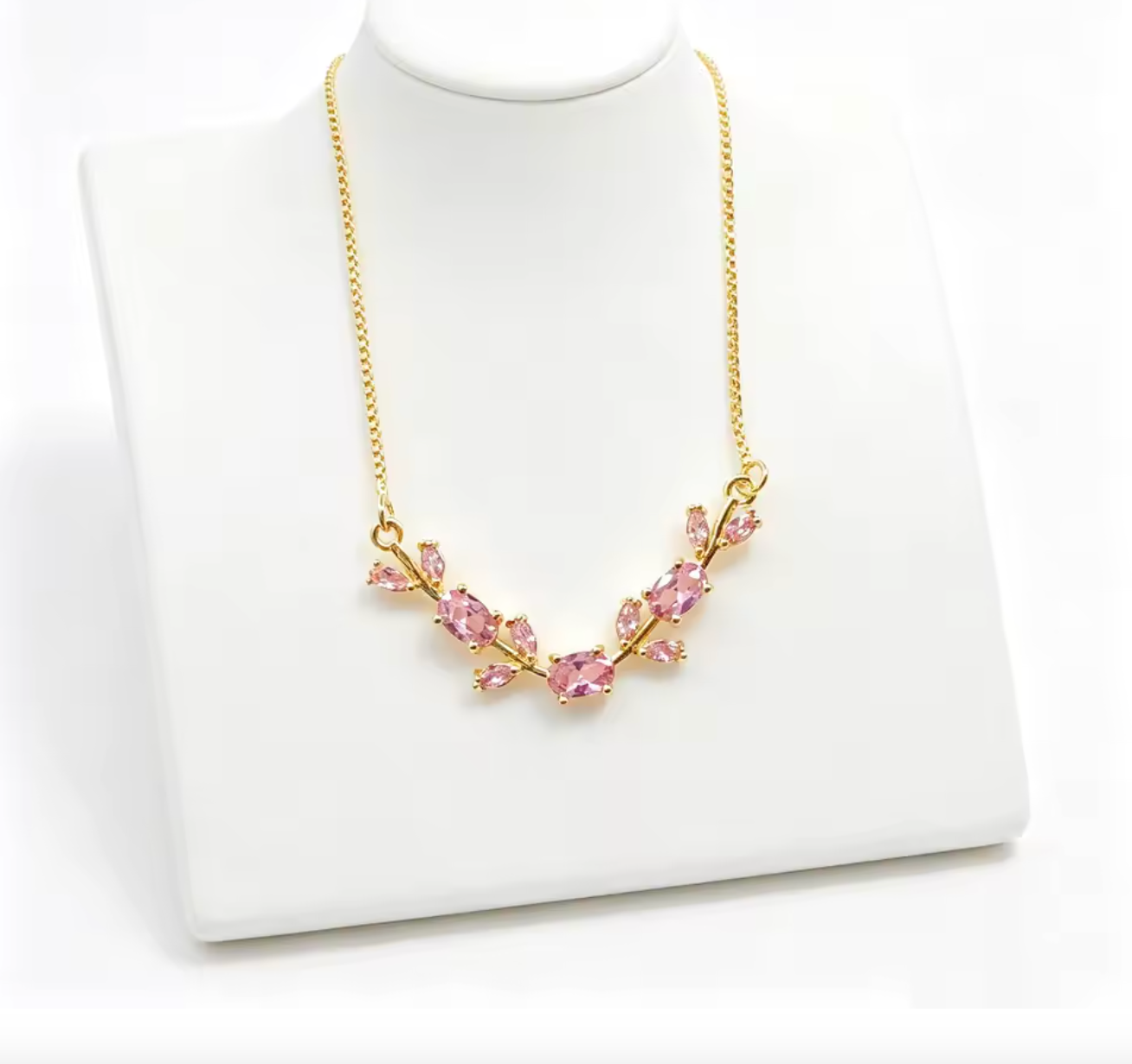 Leaf Vine Rhinestone Choker Necklace for Women