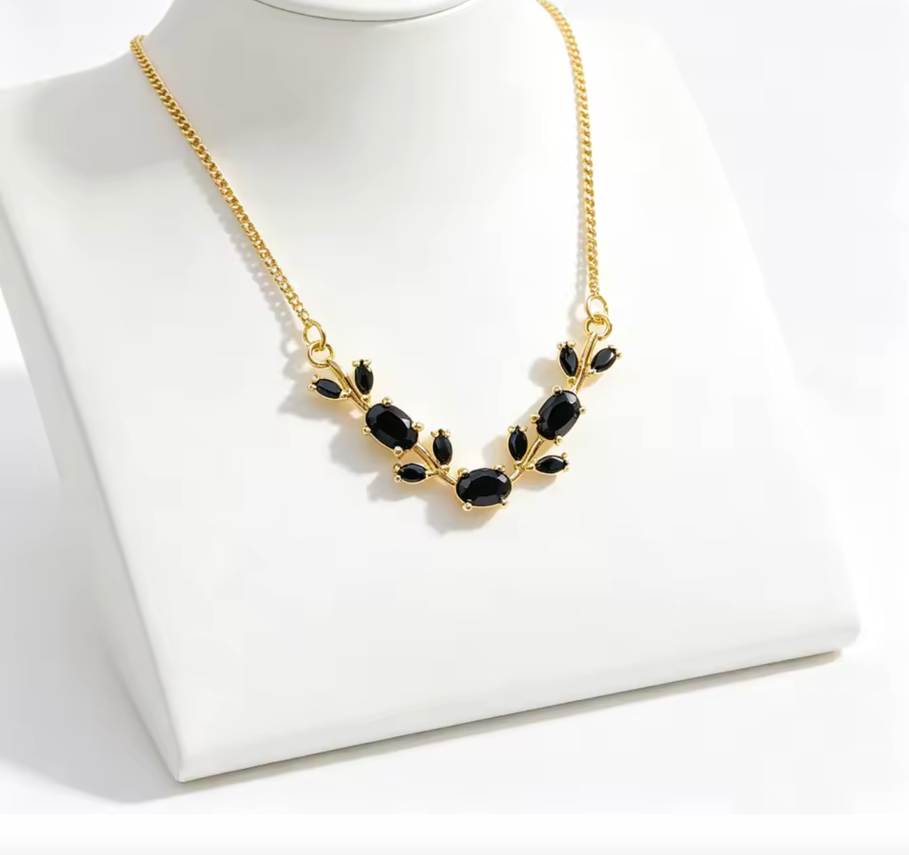 Leaf Vine Rhinestone Choker Necklace for Women