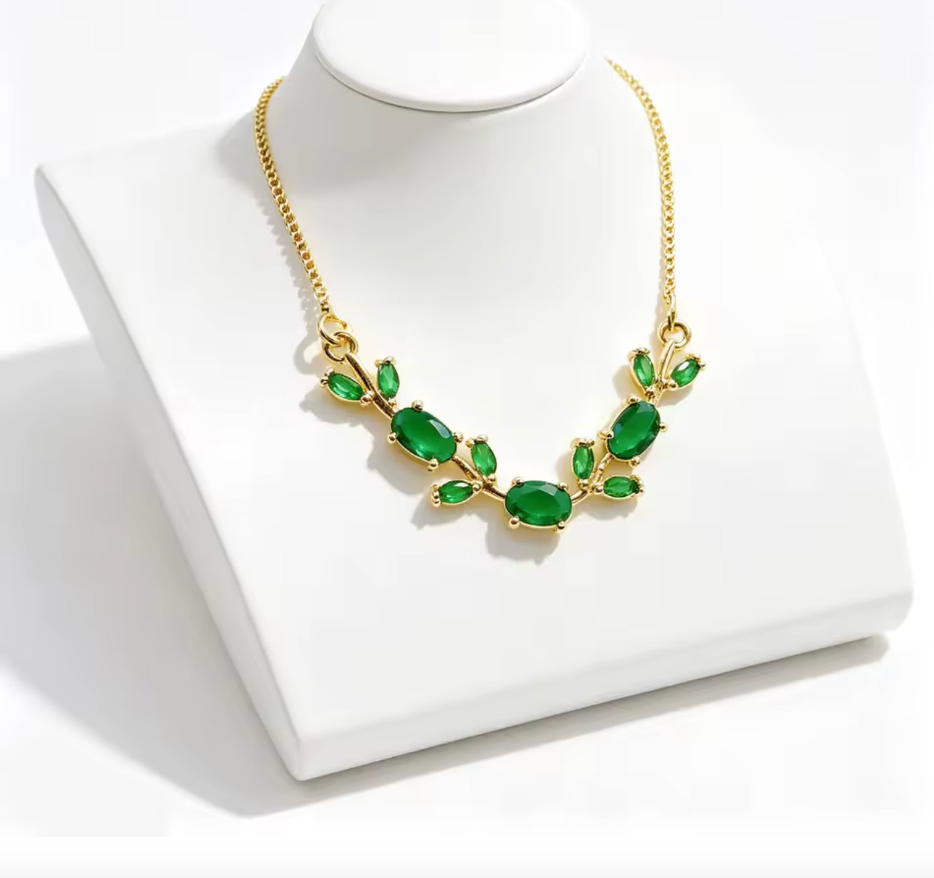 Leaf Vine Rhinestone Choker Necklace for Women