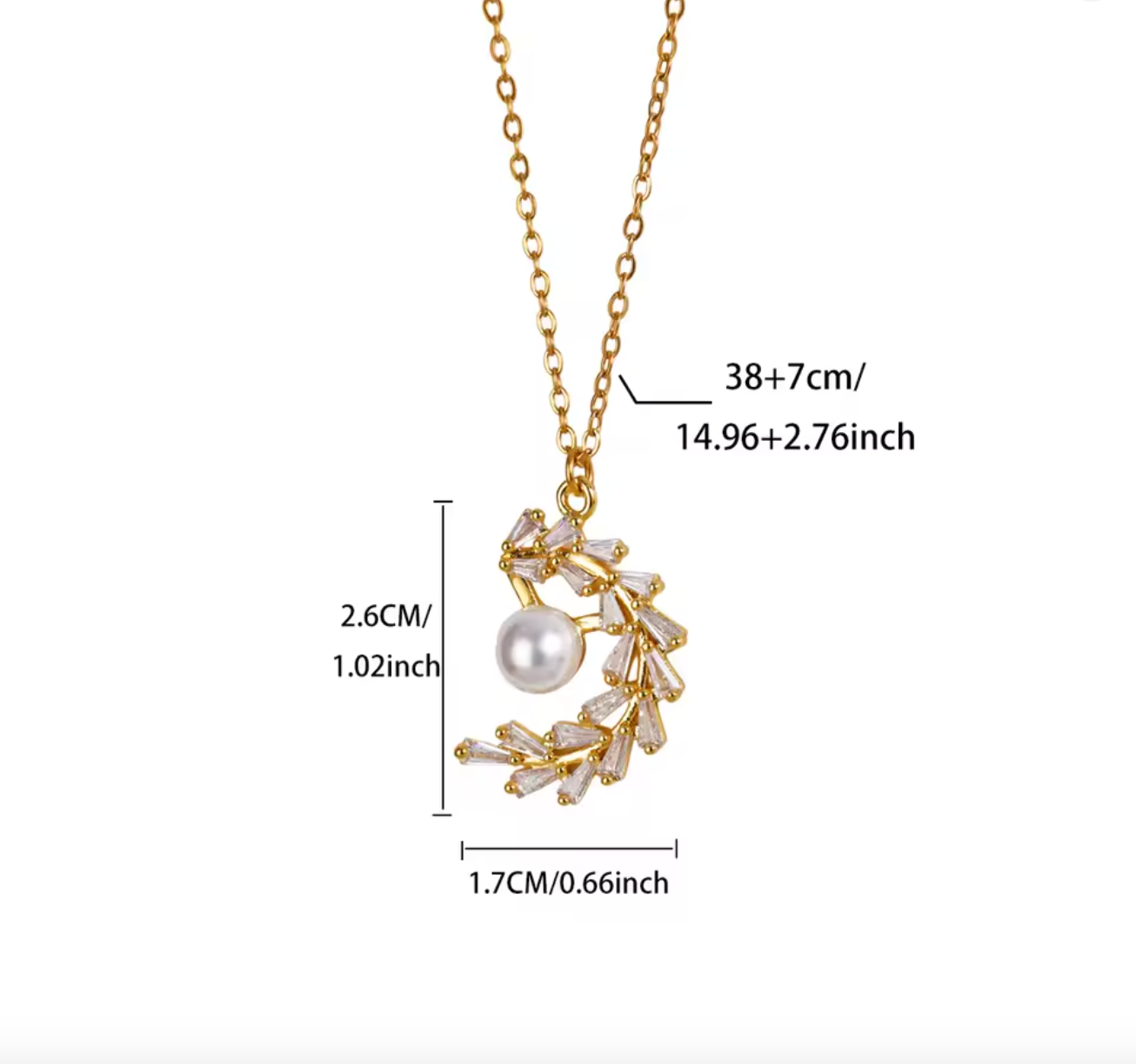 Elegant Tulip Leaf Vine Rhinestone Necklace