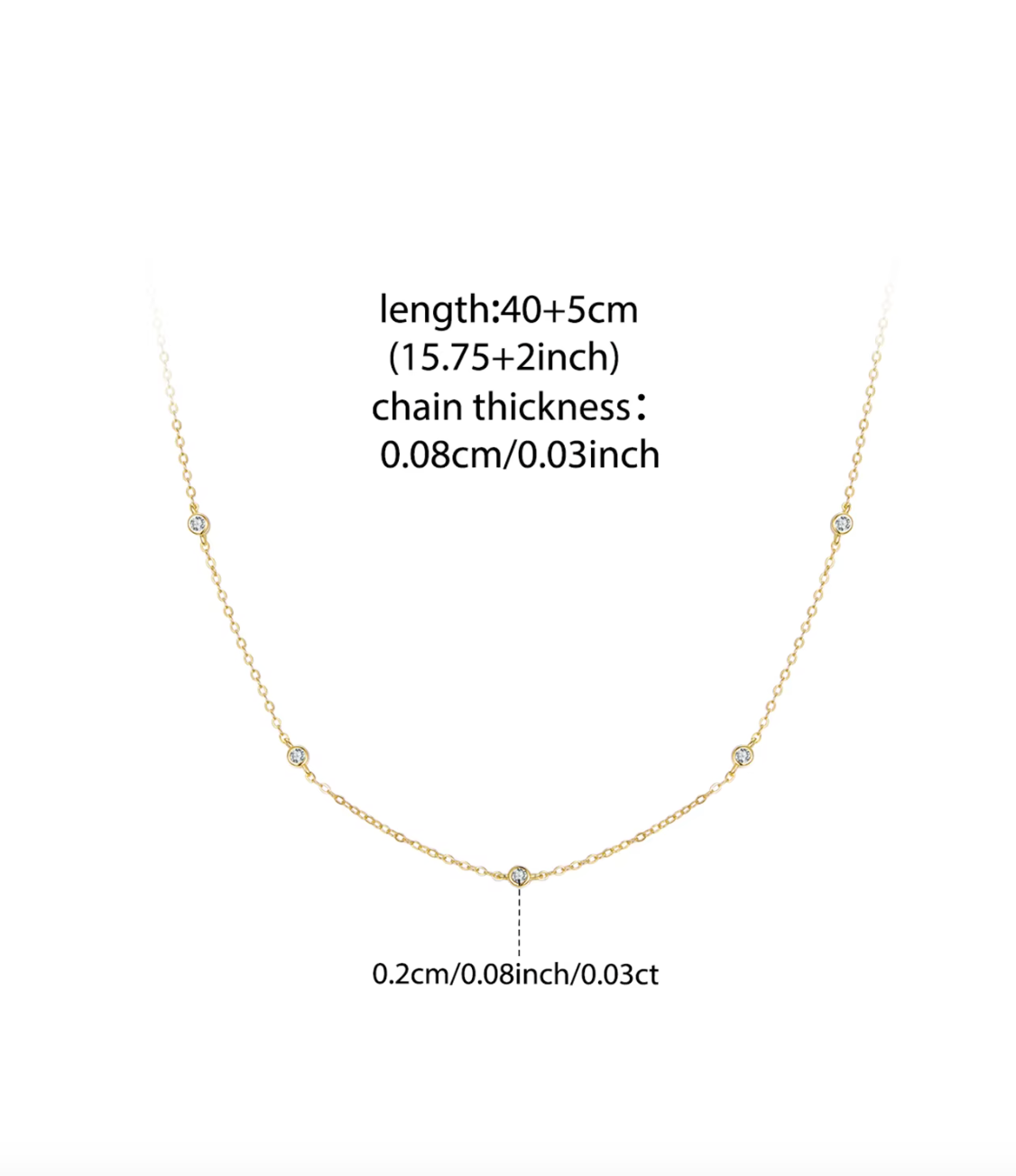 925 Sterling Silver 18K Gold Layering Choker for Women