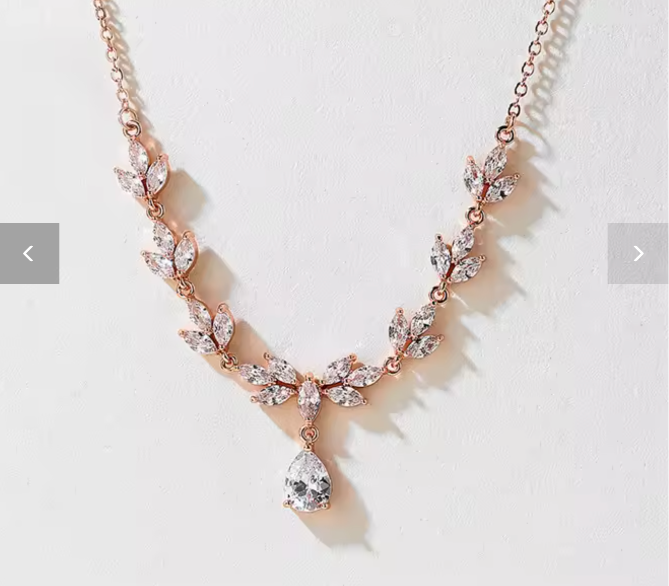 Luxury Water Drop Cubic Zircon Leaf Choker Necklace