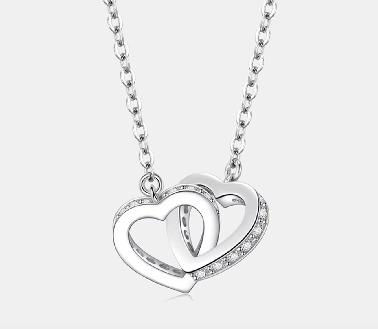 Moissanite Double Heart Necklace