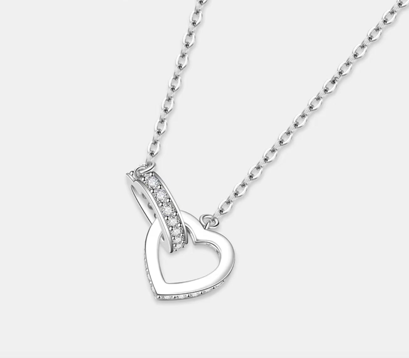 Moissanite Double Heart Necklace