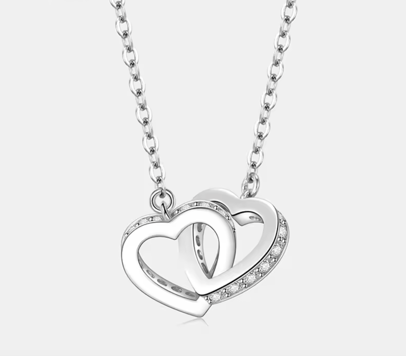Moissanite Double Heart Necklace
