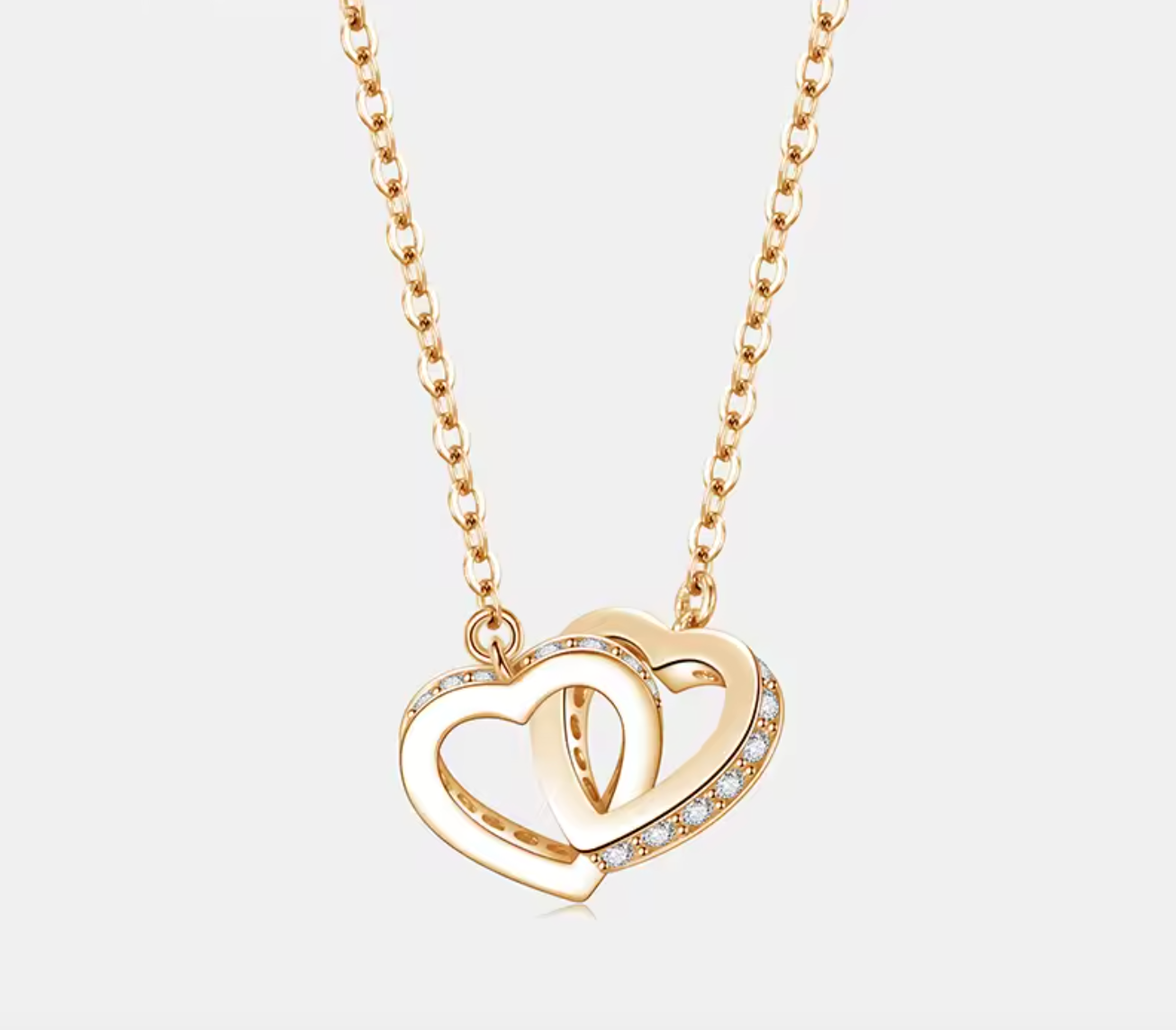 Moissanite Double Heart Necklace