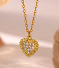 Vintage Beads Crystal Heart Necklace