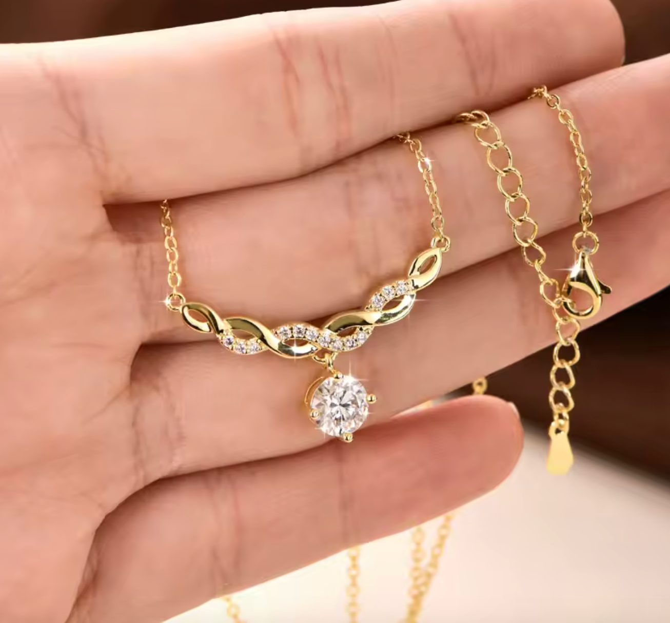 6.5MM Moissanite Infinity Necklace