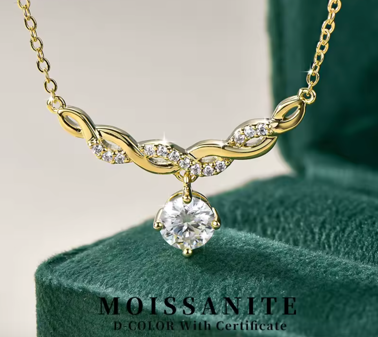 6.5MM Moissanite Infinity Necklace