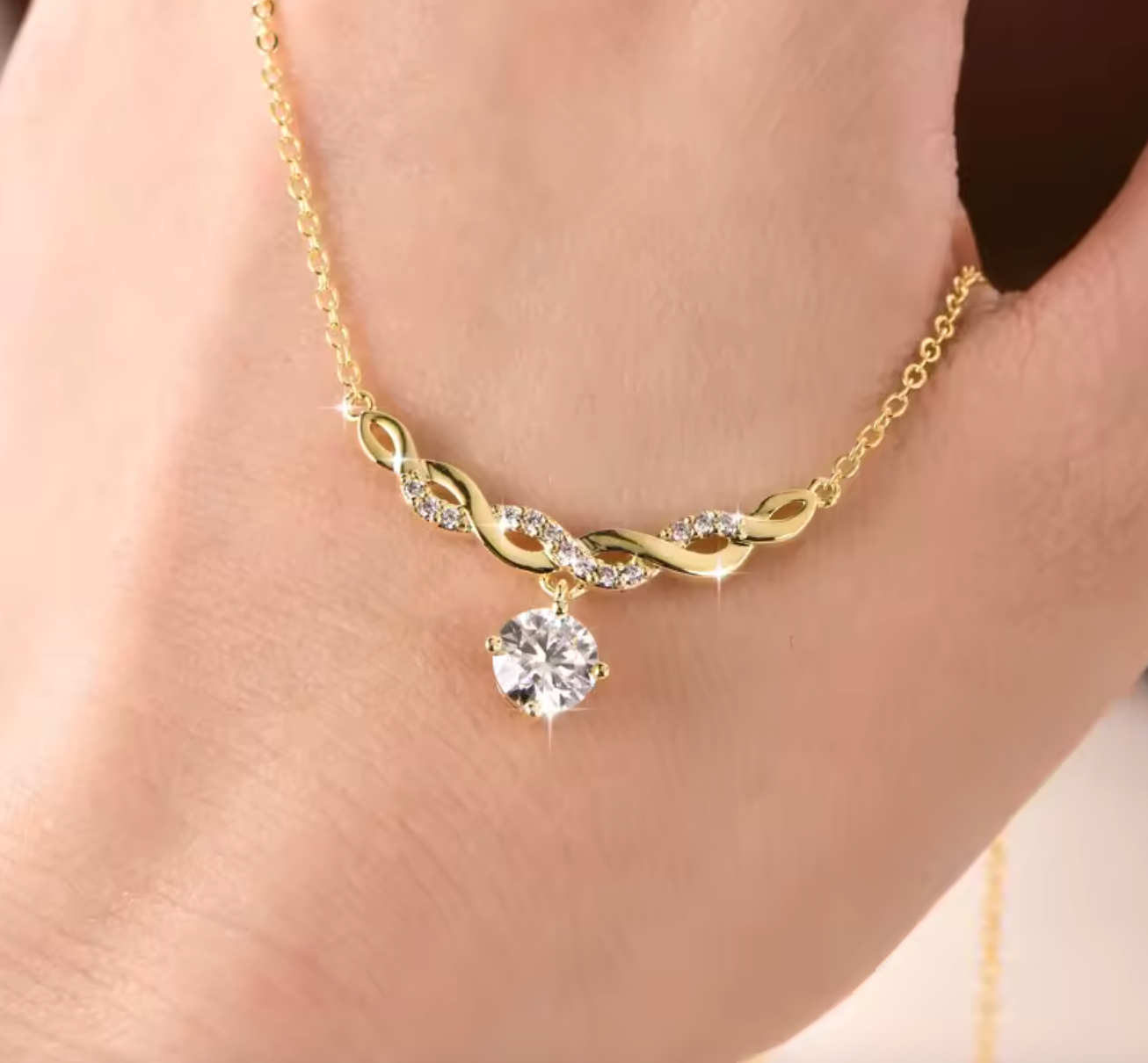 6.5MM Moissanite Infinity Necklace