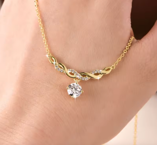 6.5MM Moissanite Infinity Necklace