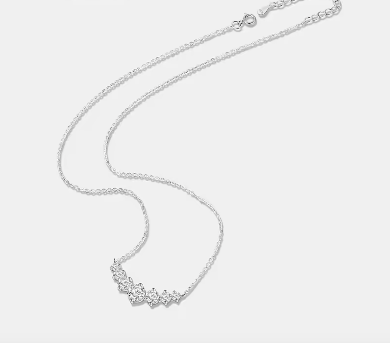 S925 Pure Silver Sparkling Diamond Pendant Necklace